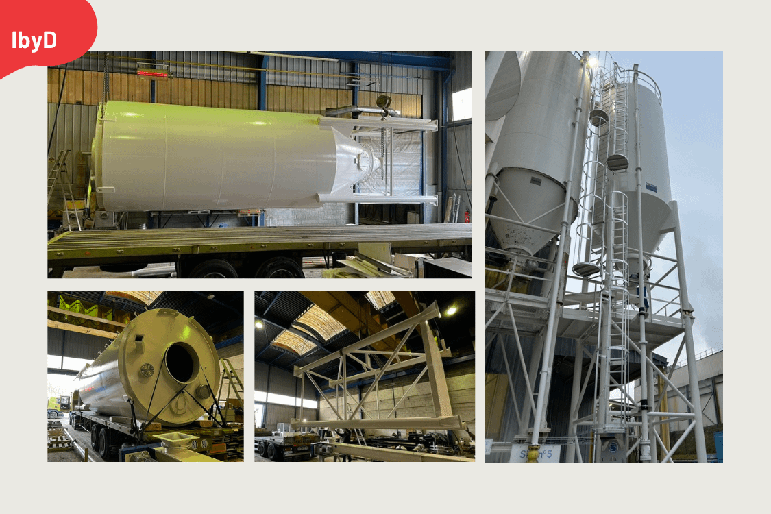 Silo pesé et vis installés