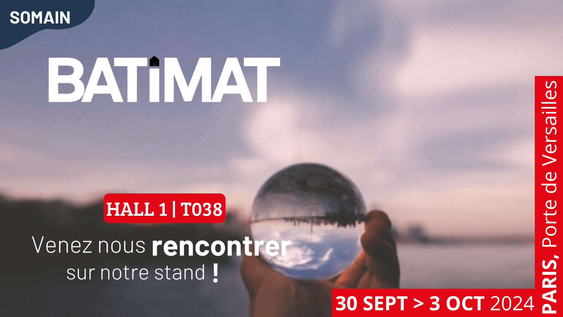 Nous serons présents au salon BATIMAT à Paris, du 30 septembre au 3 octobre. Rendez-vous Hall 01, stand T038!​